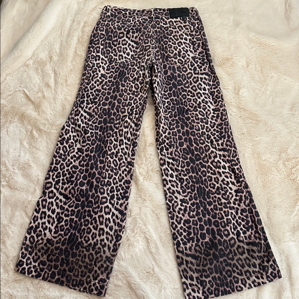 Pacsun Casey Low Rise Baggy Leopard Print Wide-Leg Pants - size 26 - Picture 8 of 9
